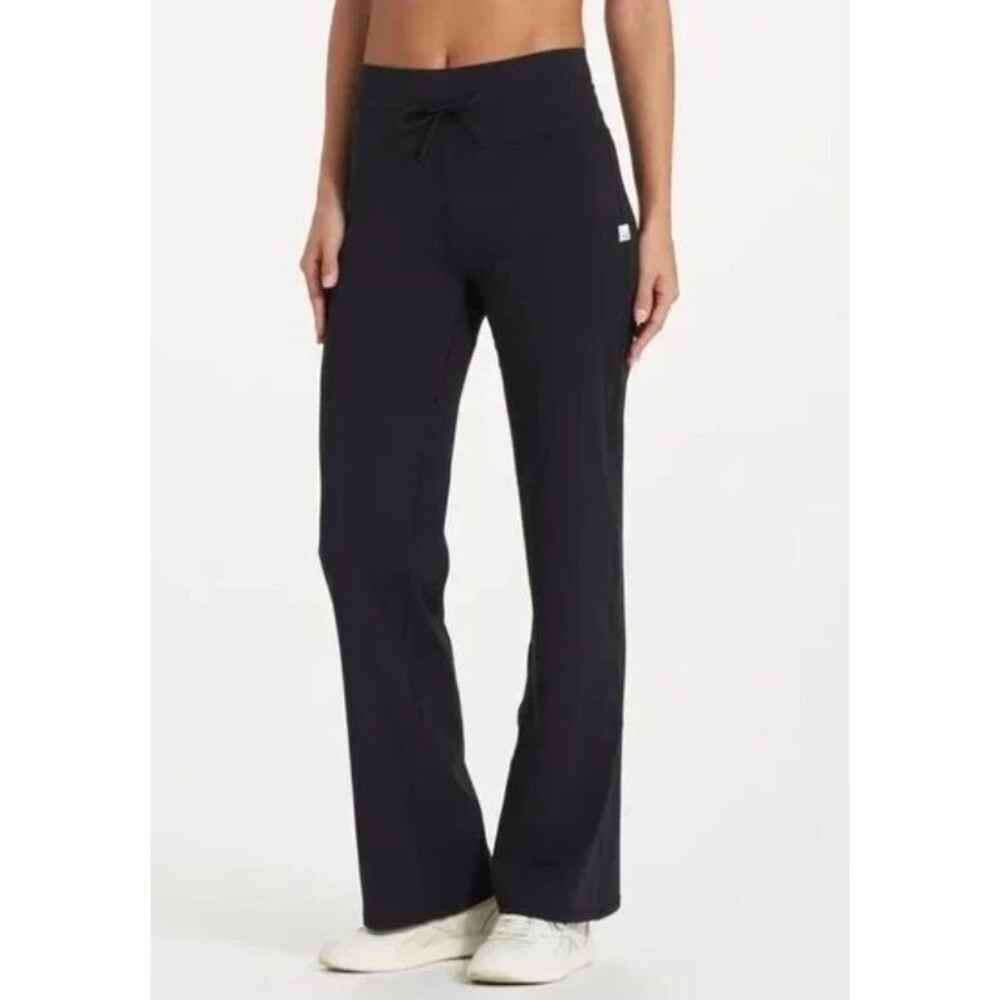 Vuori Women's Daily Wide Leg Yoga Pants Size Large Black High Rise Gym Workout
